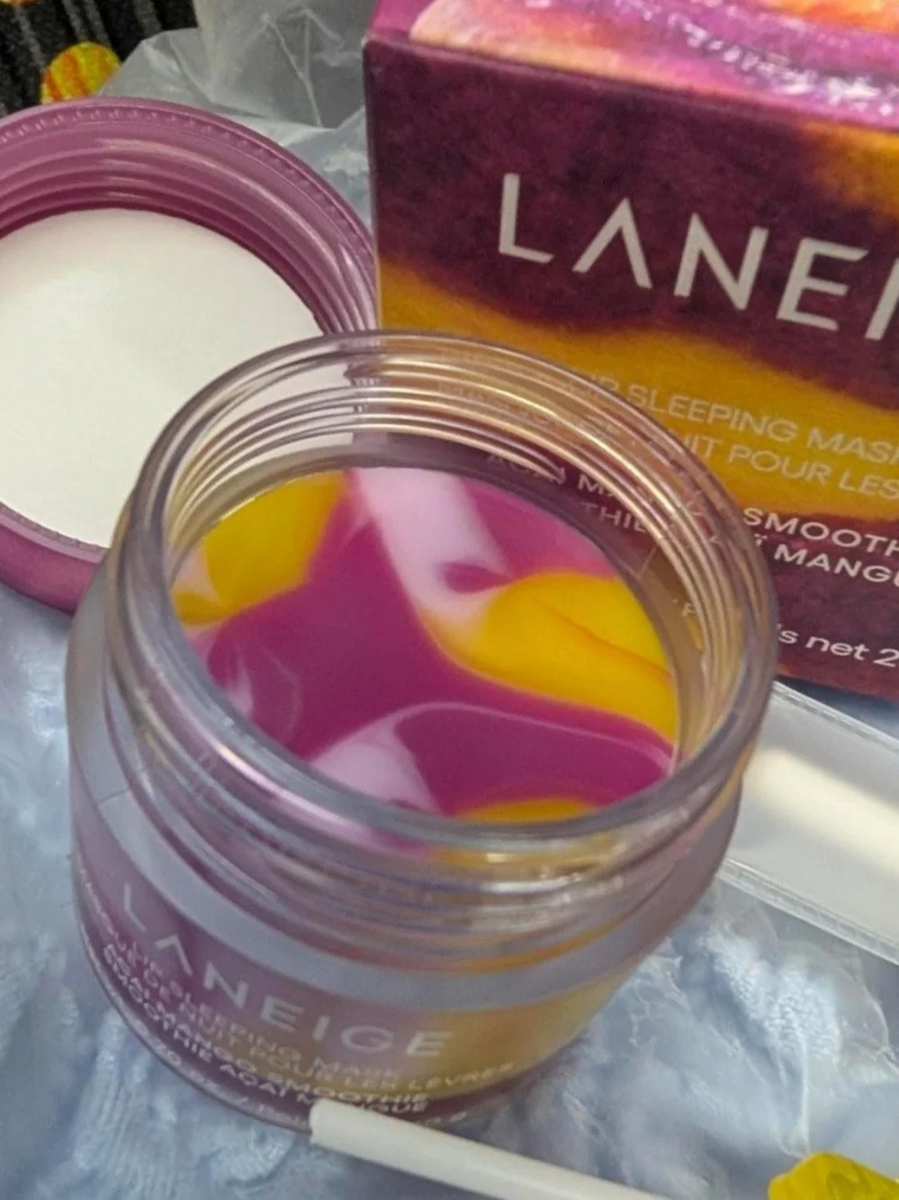 LANEIGE Acai Mango Smoothie Lip Balm & Sleeping Mask Set NIB